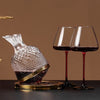 Image of Rotating Decanter Set With 2 Bordeaux Red Wine Glasses