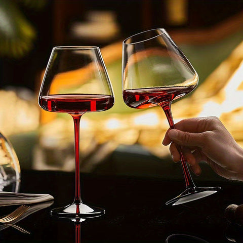 Rotating Decanter Set With 2 Bordeaux Red Wine Glasses