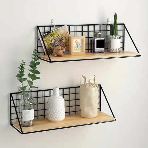 1pc Metal Storage Rack Minimalist Wall Mounted Storage Rack For Home