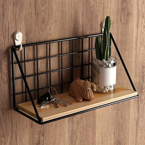 1pc Metal Storage Rack Minimalist Wall Mounted Storage Rack For Home