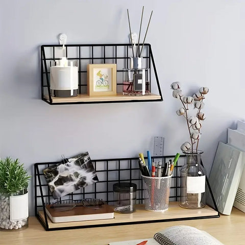 1pc Metal Storage Rack Minimalist Wall Mounted Storage Rack For Home