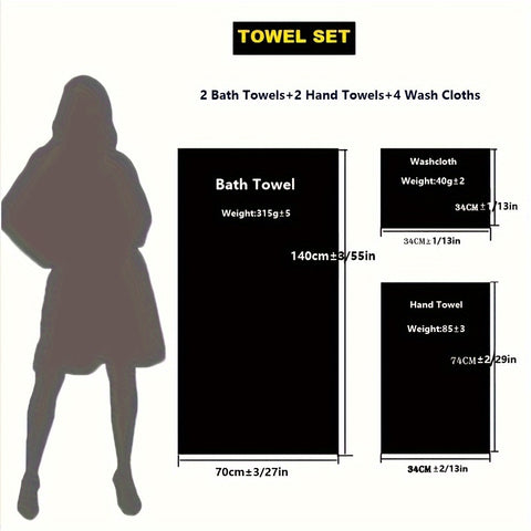 Ultra-Soft 8pcs Polyester Towel Set