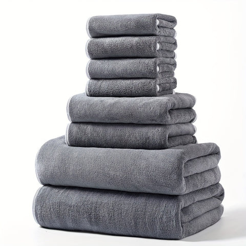 Ultra-Soft 8pcs Polyester Towel Set