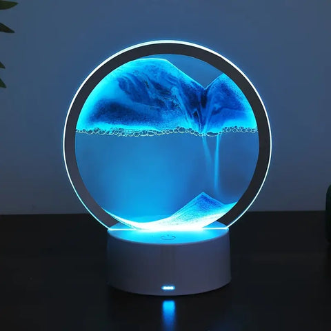 Moving Sand Art Picture 360° Rotating Hourglass Decoration