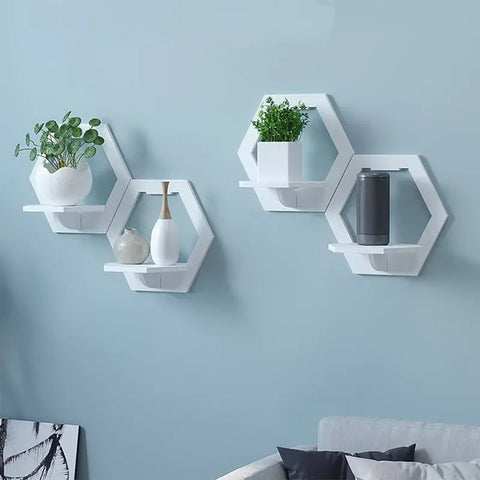 3pcs Hexagon Wall Shelf