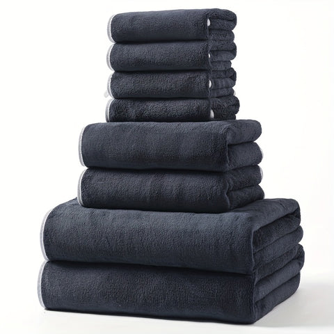 Ultra-Soft 8pcs Polyester Towel Set