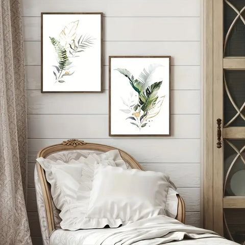 3pcs 7.9x11.8in Decorative Leaf Wall Art Painting