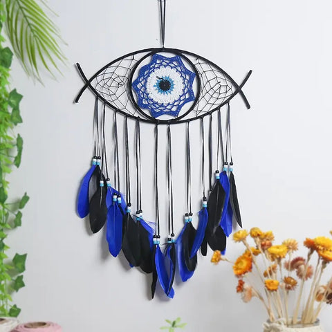 1pc Dream Catchers Handmade Evil Eye Feather Wall Hanging