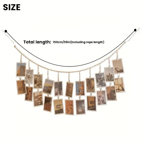 Hanging Photo Frame With 22 Clips