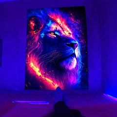 Lion Animal Fluorescent Tapestry