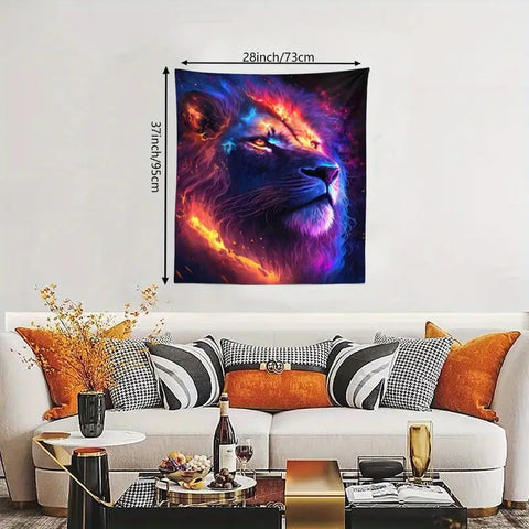 Lion Animal Fluorescent Tapestry