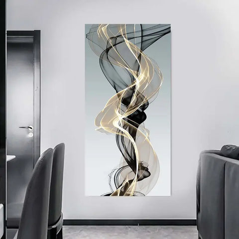 Nordic Abstract Ribbon Canvas Painting