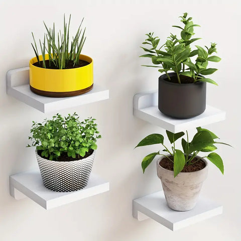 4pcs White Small Floating Shelves