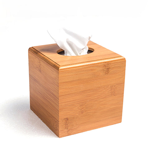 Modern Style Bamboo Square Tissue Box - Gidli