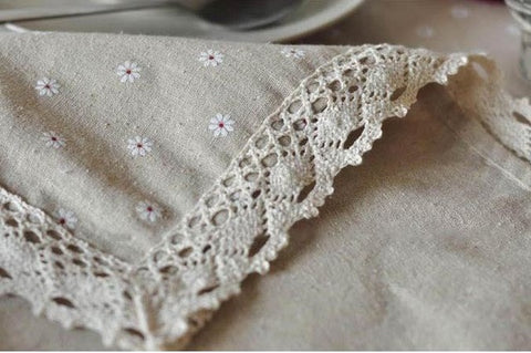 3 Styles Lace Linen Table Cloth - Gidli