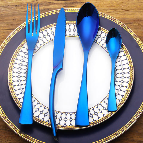 Cutlery Set Blue Dinnerware Gifts - Gidli