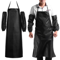 Convenient Faux Leather Chef Apron - Gidli