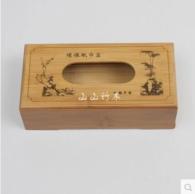 Rustic bamboo tissue box cover - Gidli