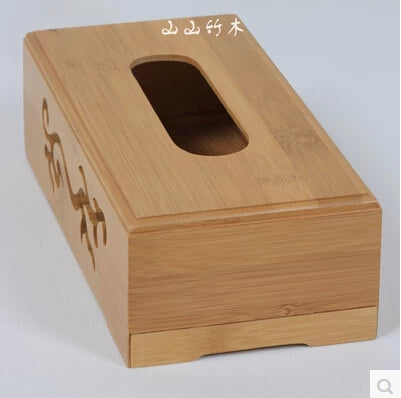 Rustic bamboo tissue box cover - Gidli