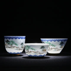 Blue And White Porcelain Tea Cups - Gidli