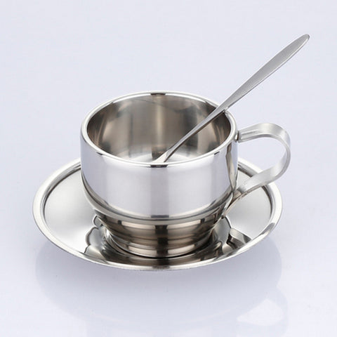 Stainless steel coffee cup saucer - Gidli